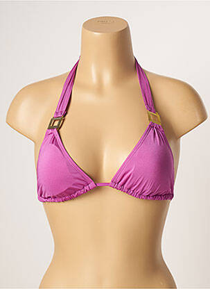 Haut de maillot de bain fermeture liens à nouer haut soutien-gorge moulé violet SANSELLE femme