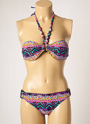 Maillot de bain 2 pièces stretch haut soutien-gorge moulé violet YSABEL MORA femme