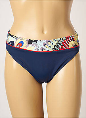 Bas de maillot de bain imprimé fantaisie culotte bleu DEIDAD femme