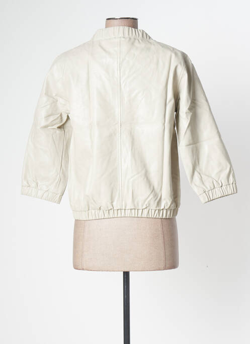 Veste simili cuir beige SMASHED LEMON femme