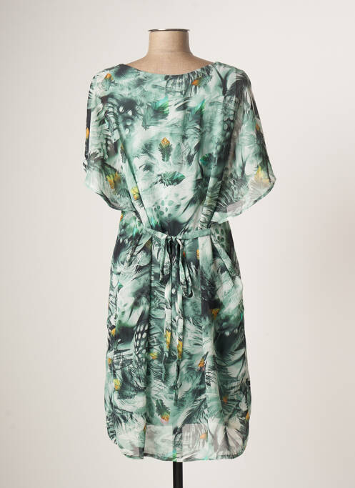 Robe mi-longue vert SMASHED LEMON pour femme