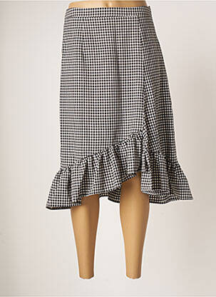 Jupe mi-longue coupe droite évasée sur le bas noir SMASHED LEMON femme