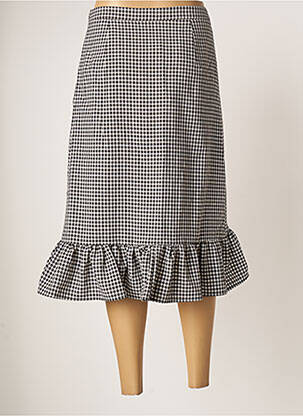 Jupe mi-longue coupe droite évasée sur le bas noir SMASHED LEMON femme