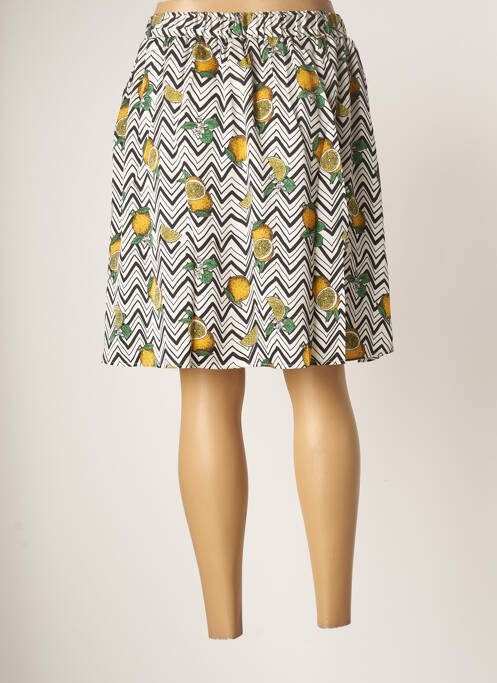 Jupe mi-longue blanc SMASHED LEMON pour femme