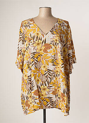 Tunique manches courtes coupe fluide jaune APRICO femme