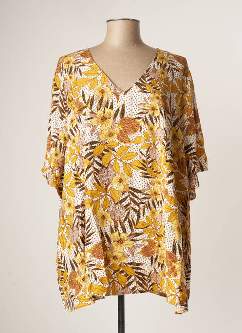 Tunique manches courtes coupe fluide jaune APRICO femme