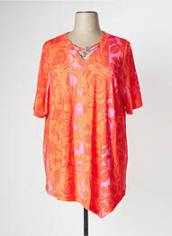 T-shirt stretch manches courtes orange SEMPRE PIU femme