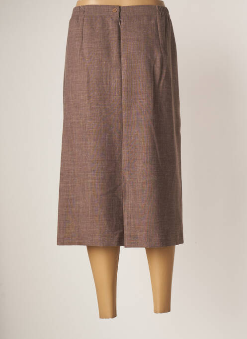 Jupe mi-longue marron GEVANA pour femme