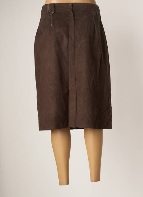 Jupe mi-longue marron JEAN DELFIN pour femme