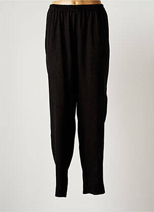 Pantalon droit tissage crêpe taille normale noir SEMPRE PIU BY CHALOU femme