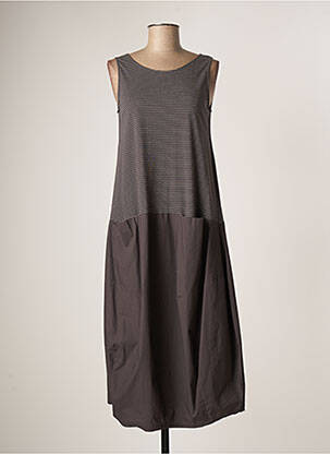 Robe mi-longue sans manche sans manche marron APUNTOB femme