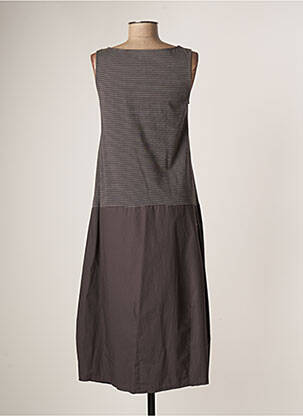 Robe mi-longue sans manche sans manche marron APUNTOB femme