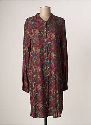 Robe mi-longue coupe fluide manches longues bleu ATELIERS FRANÇAIS DE CONFECTION femme