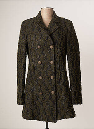 Manteau long coupe cintrée sans capuche vert HISTORY femme