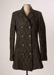 Manteau long coupe cintrée sans capuche vert HISTORY femme