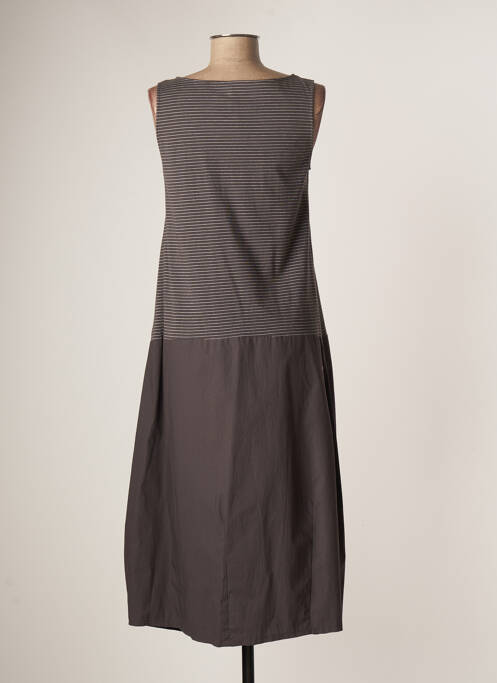 Robe mi-longue sans manche sans manche marron APUNTOB femme