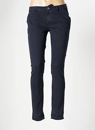 Pantalon chino taille basse taille basse bleu MAISON CLOCHARD femme