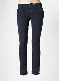 Pantalon chino taille basse taille basse bleu MAISON CLOCHARD femme