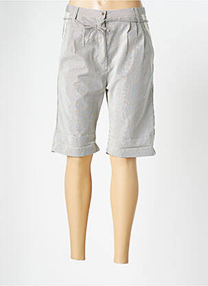 Bermuda taille à pinces taille haute gris KLAYA femme