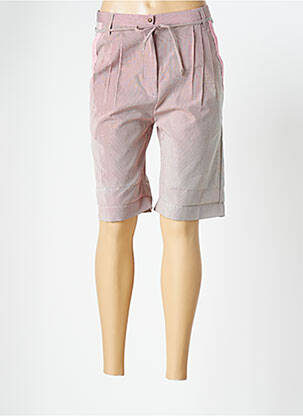 Bermuda taille à pinces taille haute rose KLAYA femme