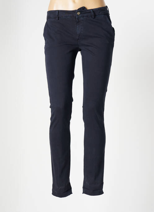 Pantalon chino taille basse taille basse bleu MAISON CLOCHARD femme
