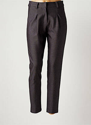 Pantalon chino taille à pinces taille haute gris FRNCH femme