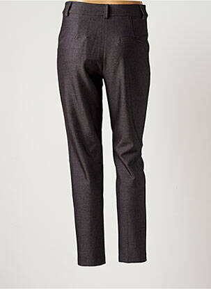 Pantalon chino fermeture zippée sous rabat avec crochet taille haute gris FRNCH femme