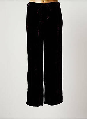 Pantalon large fermeture zip latéral taille haute violet VERONIQUE D. femme