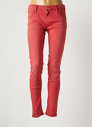 Pantalon slim taille basse taille basse rouge REIKO femme