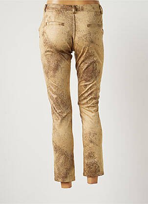 Pantalon chino fermeture zippée sous rabat boutonné taille normale beige JOHANNA PARIS femme