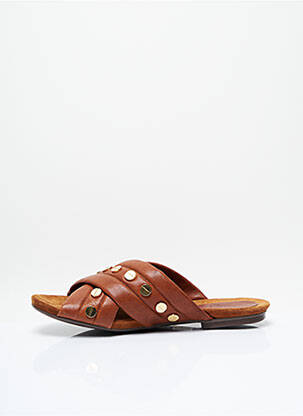 Mules/sabots tissage satiné talon plat jusqu'à 3cm marron BILLIBI femme