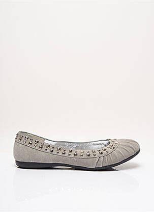 Ballerines bout rond talon plat jusqu'à 3cm gris AZUREE femme