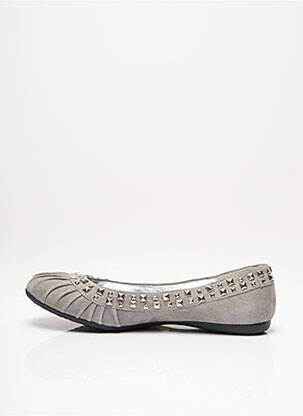Ballerines bout rond talon plat jusqu'à 3cm gris AZUREE femme