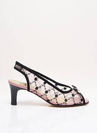 Sandales/nu pieds talon aiguille talon plat jusqu'à 3cm noir AZUREE femme