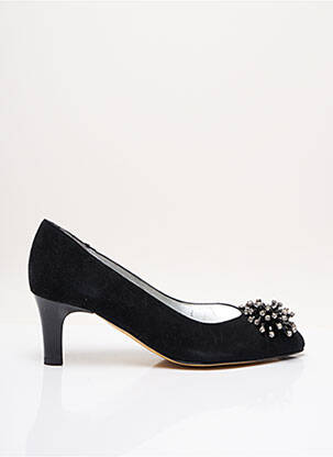 Escarpins semelle extérieure cuir talon plat jusqu'à 3cm noir AZUREE femme