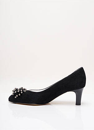 Escarpins semelle extérieure cuir talon plat jusqu'à 3cm noir AZUREE femme