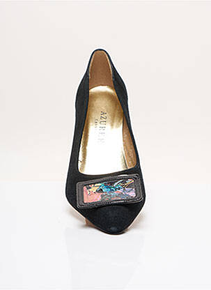 Escarpins semelle extérieure cuir talon plat jusqu'à 3cm noir AZUREE femme