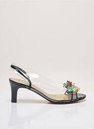 Sandales/nu pieds talon aiguille talon plat jusqu'à 3cm noir AZUREE femme