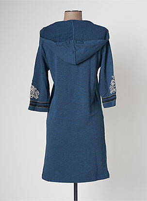 Robe mi-longue manches longues manches longues bleu BANANA MOON femme