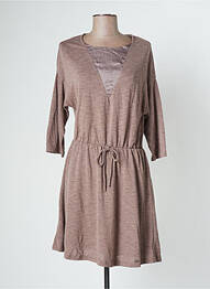 Robe mi-longue manches longues manches longues marron BANANA MOON femme