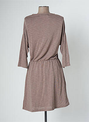 Robe mi-longue manches longues manches longues marron BANANA MOON femme