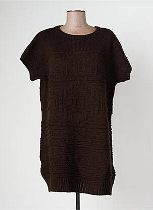 Robe courte manches courtes manches courtes marron BANANA MOON femme