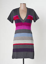 Robe mi-longue manches courtes manches courtes gris BANANA MOON femme