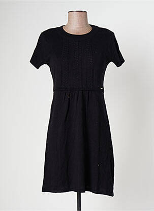 Robe mi-longue manches courtes manches courtes noir BANANA MOON femme