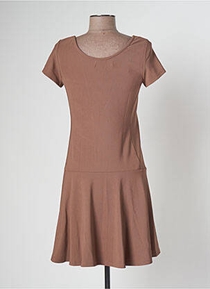 Robe courte manches courtes manches courtes marron BANANA MOON femme