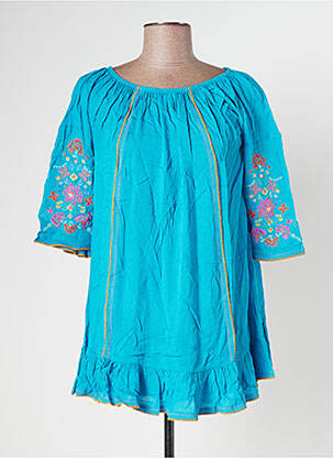Blouse manches 3/4 manches 3/4 bleu BANANA MOON femme
