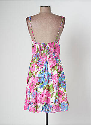 Robe mi-longue imprimé fleurs sans manche rose BANANA MOON femme