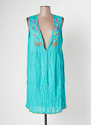 Robe mi-longue sans manche sans manche vert BANANA MOON femme