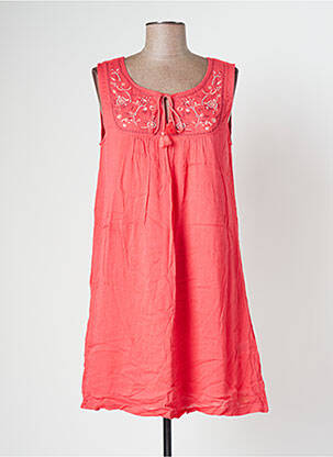 Robe mi-longue coupe fluide sans manche rose BANANA MOON femme