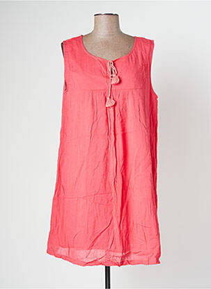 Robe mi-longue coupe fluide sans manche rose BANANA MOON femme